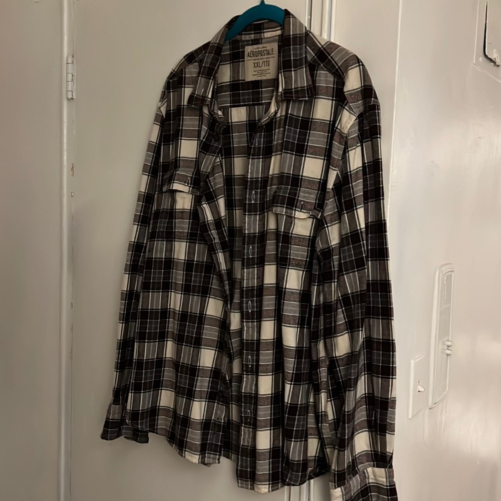 Mens Long Sleeved Plaid Dress Shirt